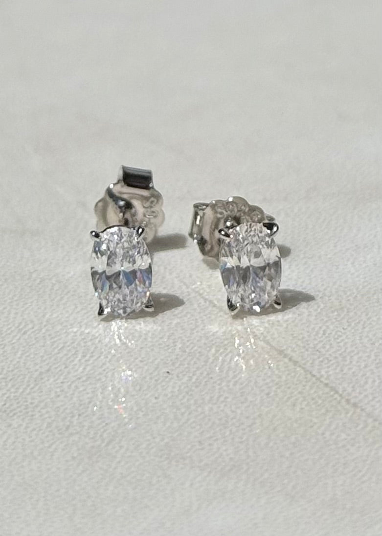 Oval Zircon Studs