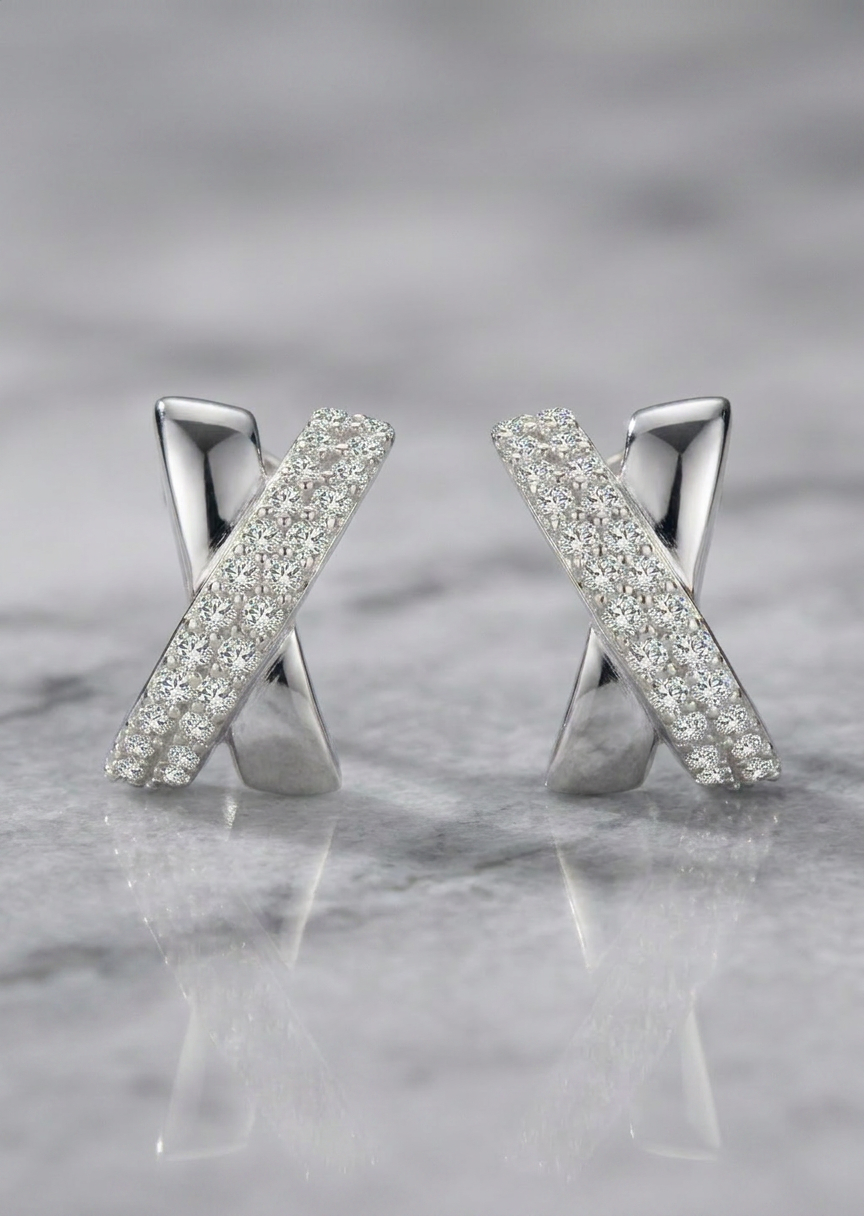 Moissanite Cross Earrings