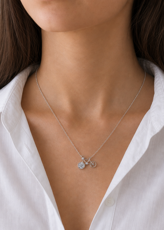 Bicycle Moissanite Necklace