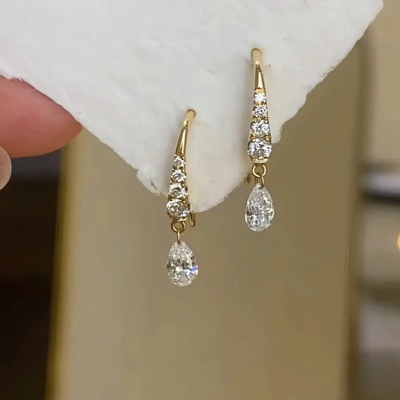 Golden Teardrop Tassel Earrings