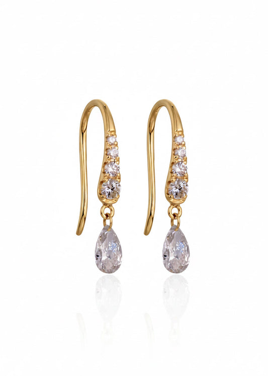 Golden Teardrop Tassel Earrings
