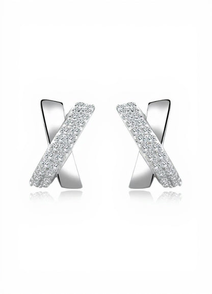Moissanite Cross Earrings