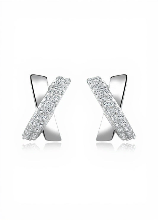 Moissanite Cross Earrings