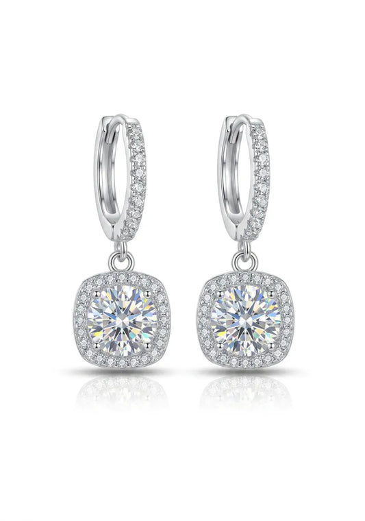 Square Moissanite Hoops