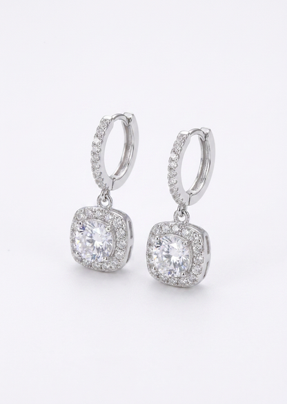 Square Moissanite Hoops