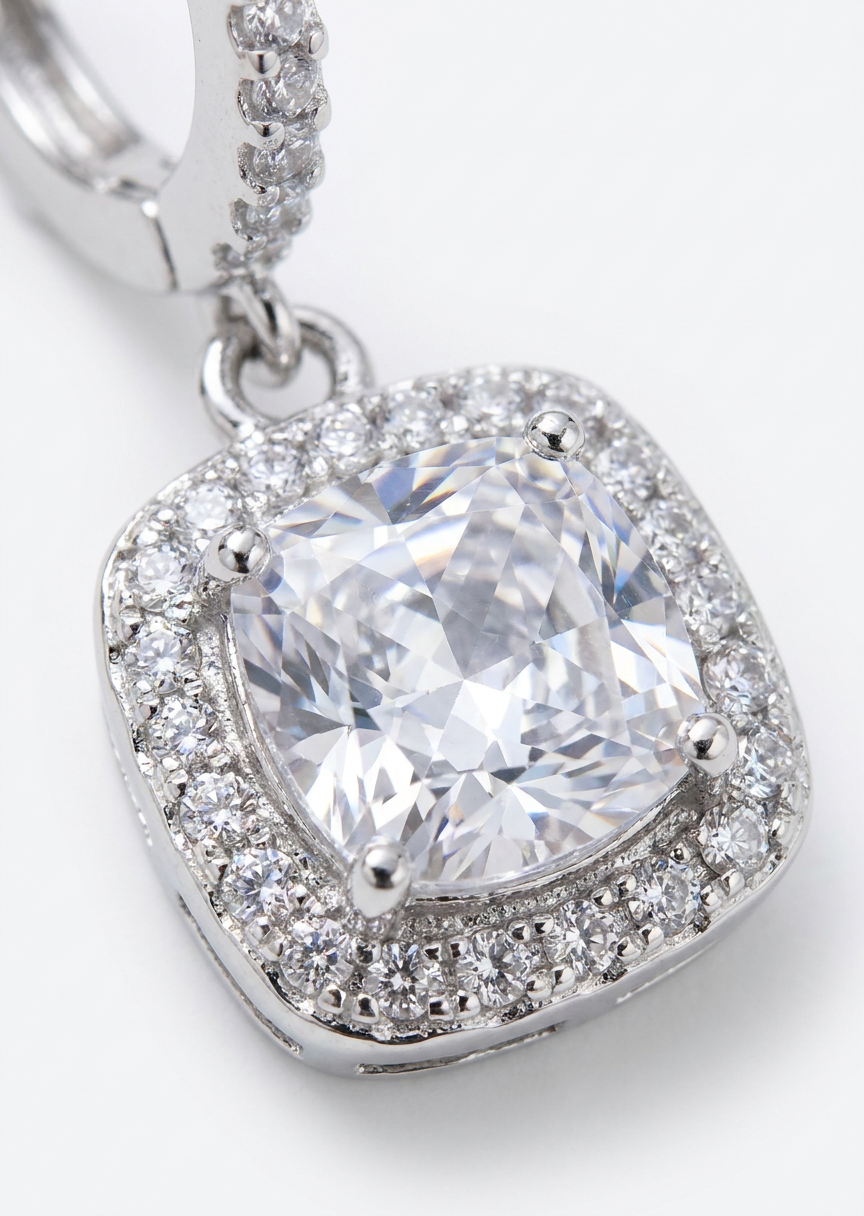 Square Moissanite Hoops