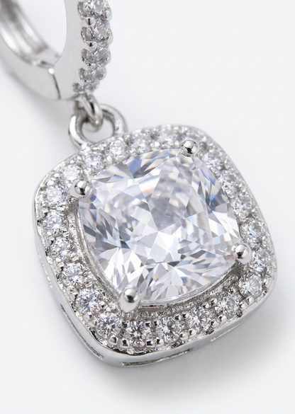 Square Moissanite Hoops
