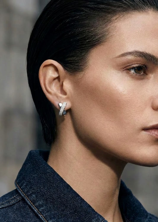 Moissanite Cross Earrings