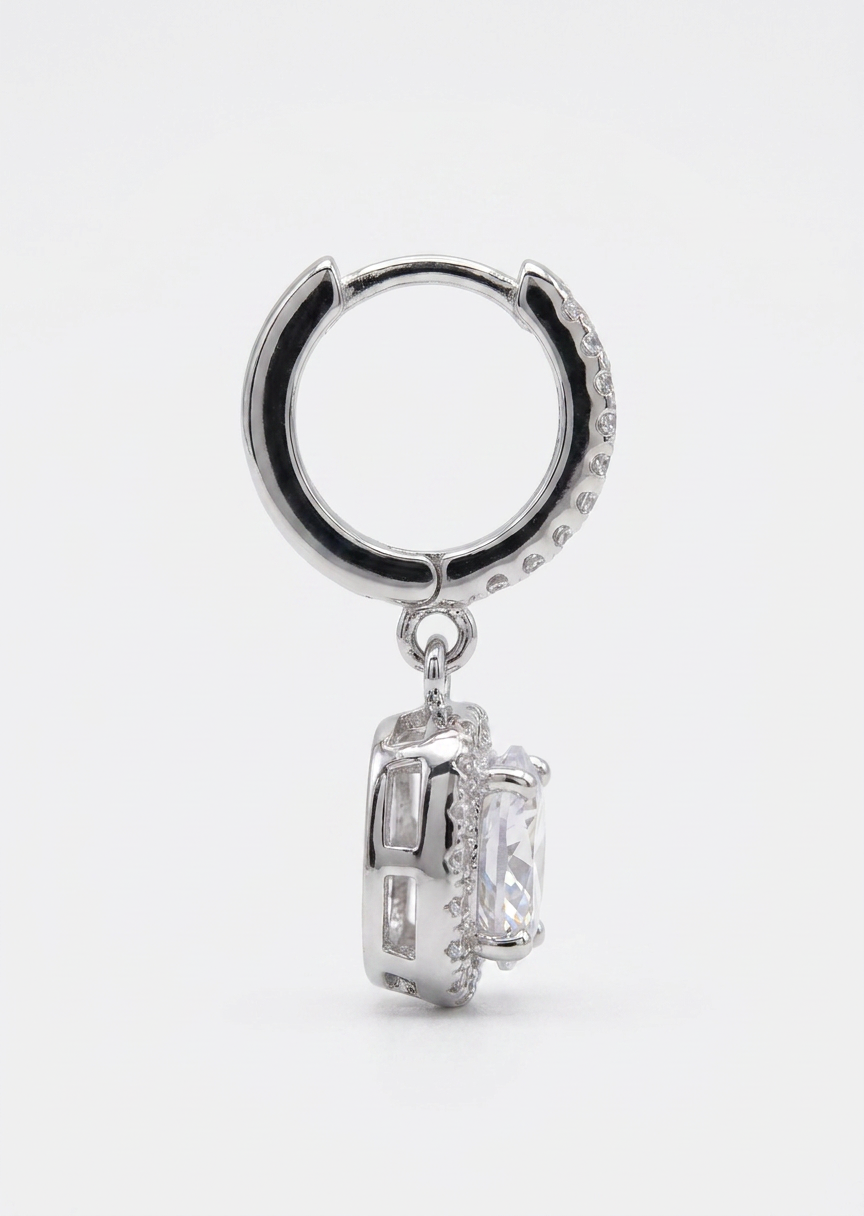 Square Moissanite Hoops