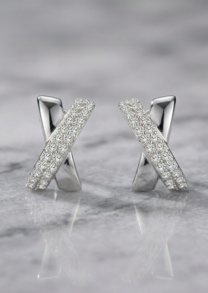 Moissanite Cross Earrings