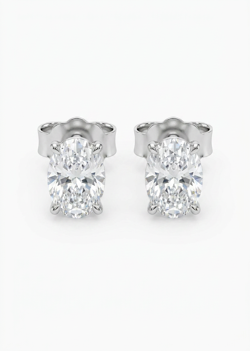 Oval Zircon Studs