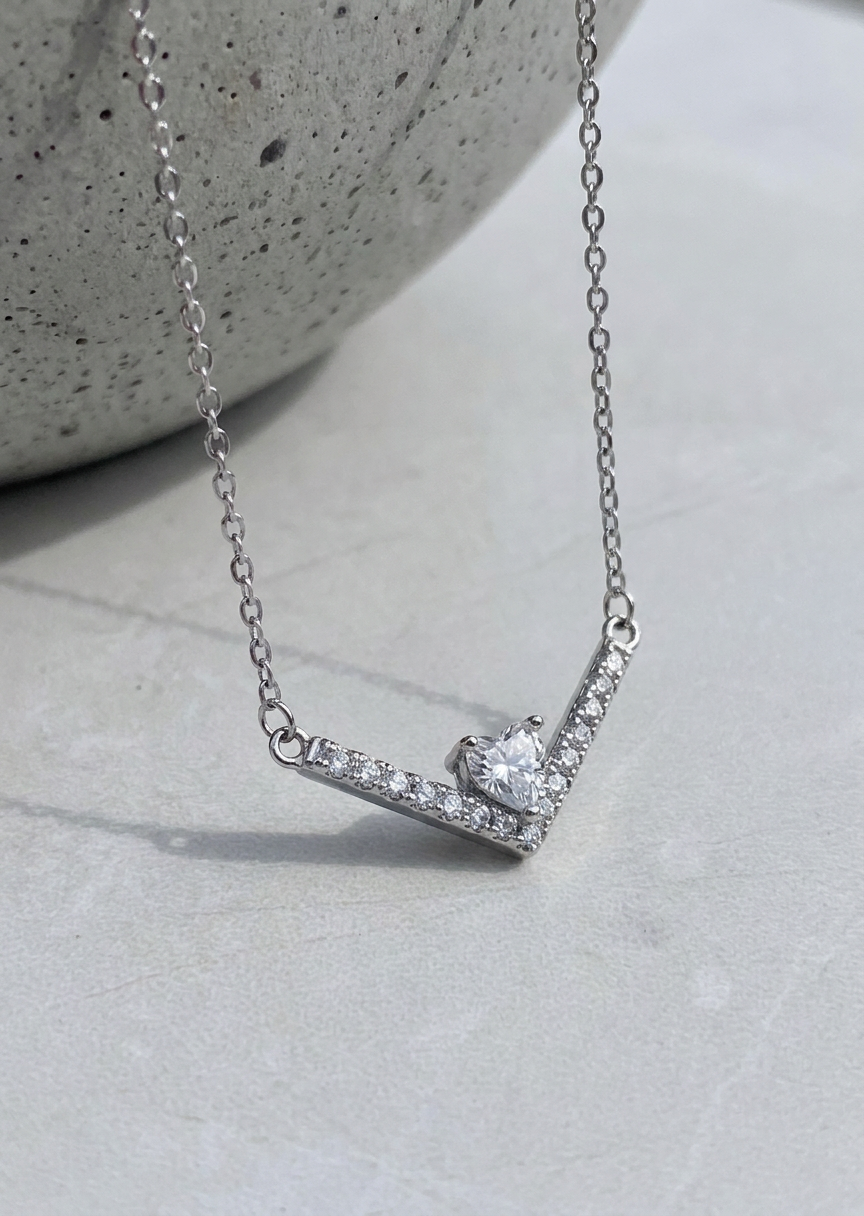 Heart Chevron Necklace