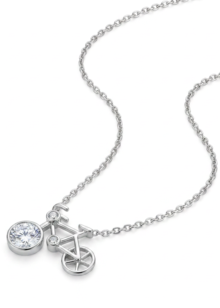 Bicycle Moissanite Necklace