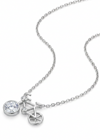 Bicycle Moissanite Necklace