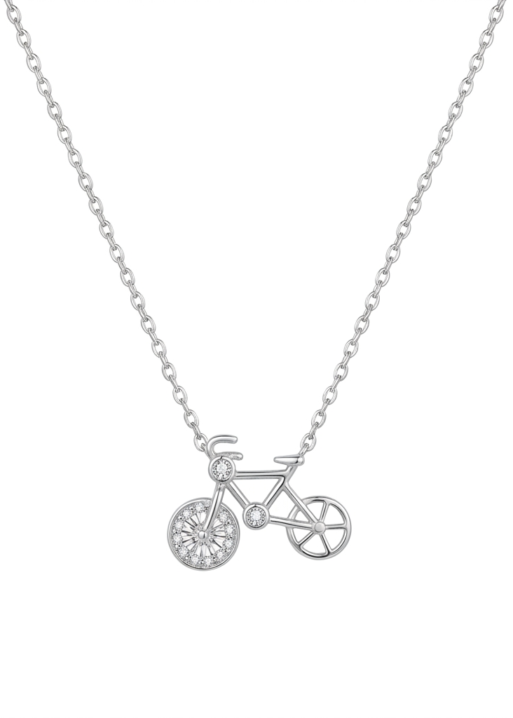 Bicycle Moissanite Necklace
