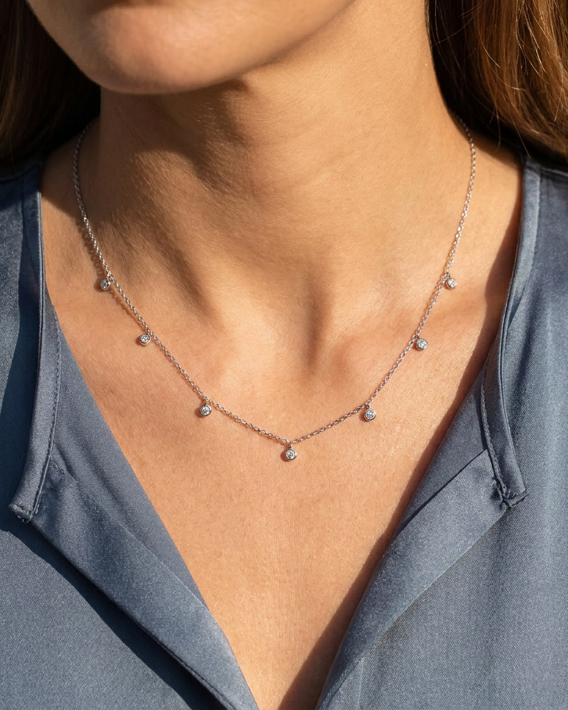 Zircon Station Necklace